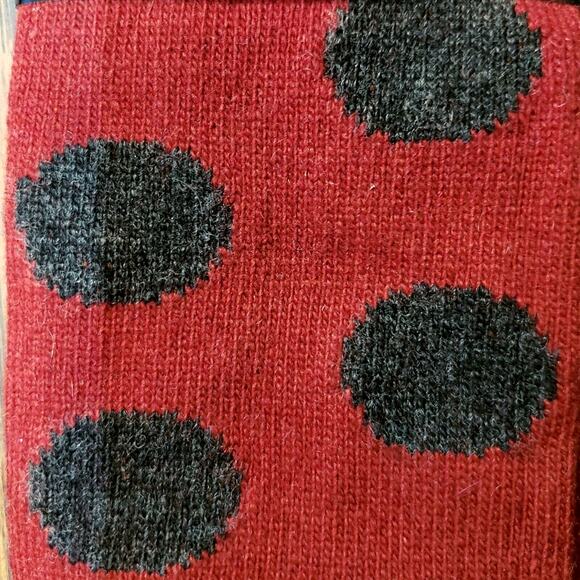 B.ella Red Black Dot Socks Mens Wool Cashmere Blend Crew Warm Dress Sz 10-13 - Picture 4 of 4